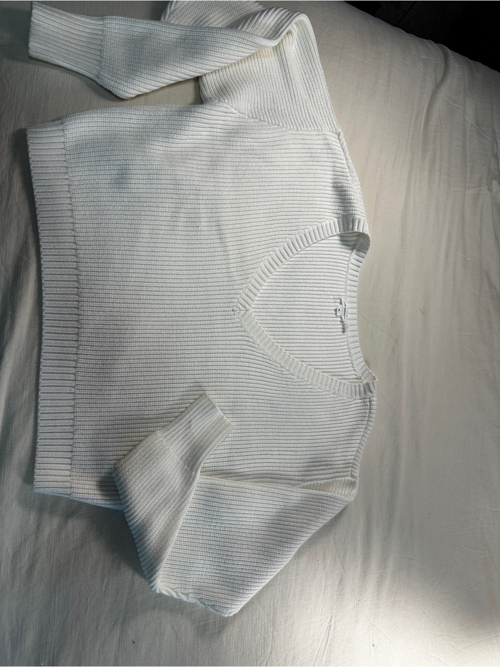 Good American white Ribbed Knit Sweater - Picture 1 of 7